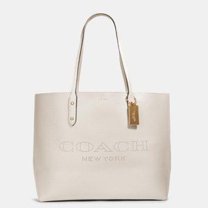 COACH 91168 Town Tote with Perforated Coach Print